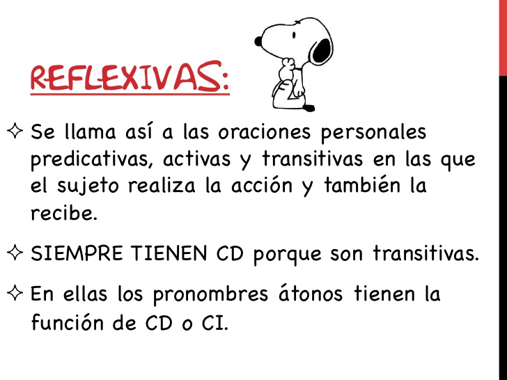 LENGUA CASTELLANA 6 y 7: 2 Lección: Oraciones reflexivas.: Oraciones ...